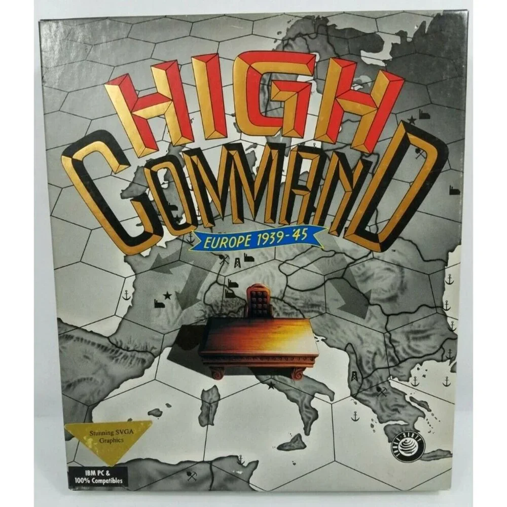 High Command Europe PC game simulator 1939-45 DOS 5.0 IBM Big Box software
